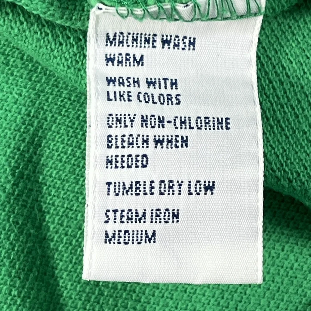 Vintage Polo Ralph Lauren Polo Shirt Mens L Green Cotton Pony Logo Side Slit
